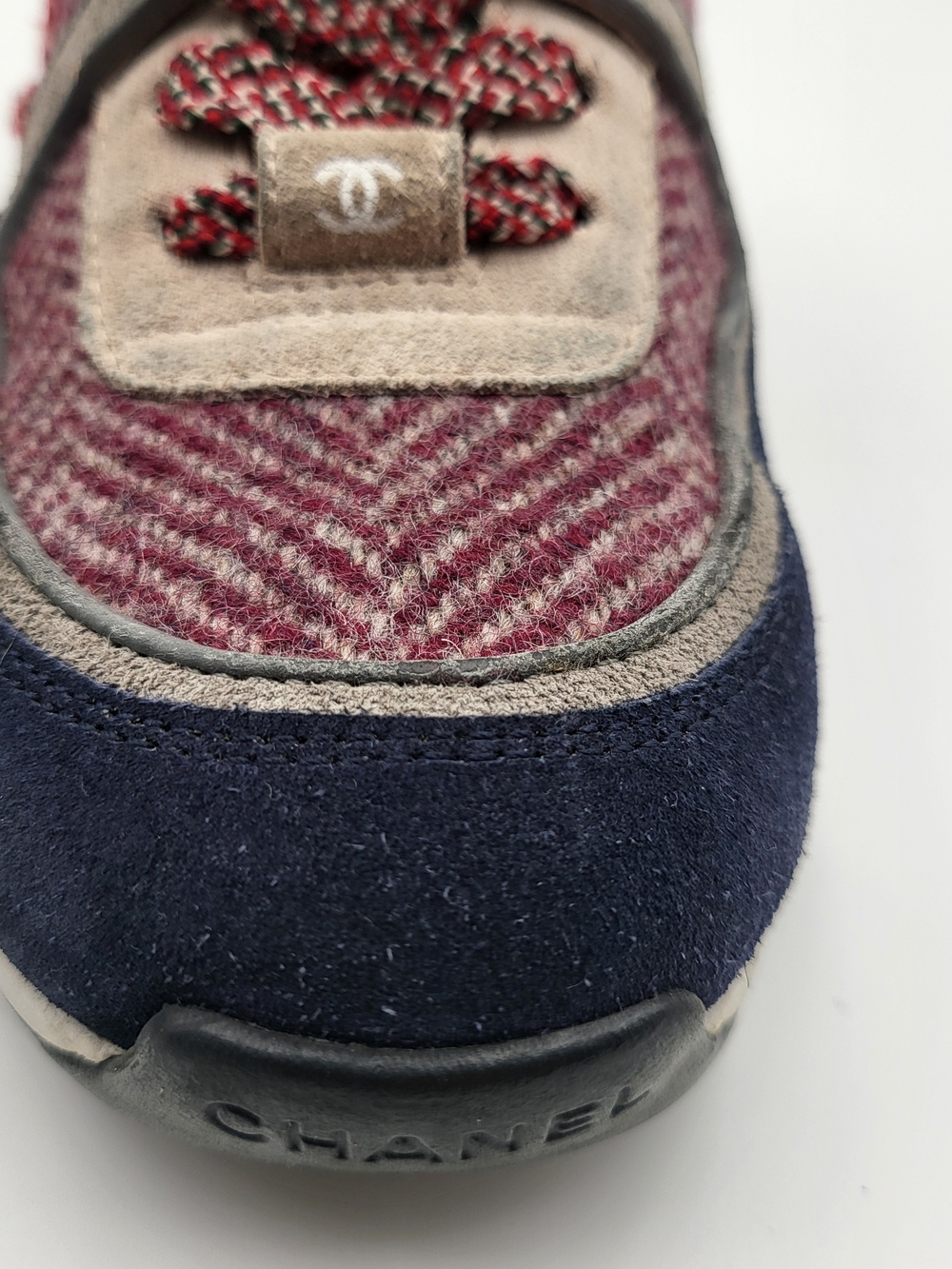 Chanel Multicolored Tweed and Suede CC Low-Top Sneakers, Authentic... - Picture 7 of 14